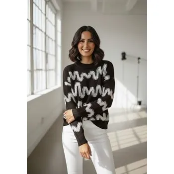 Dámský svetr FIGL Svetr M1260 Hnědá Regular Fit M