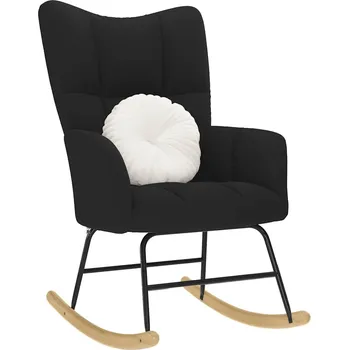 Křeslo Houpací křeslo černé textil - 8721158362162