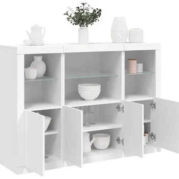 Příborník do zásuvky Příborníky s LED osvětlením 3 ks bílé kompozitní dřevo - 8721012260924