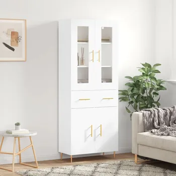 Příborník do zásuvky Skříň highboard bílá 69,5 x 34 x 180 cm kompozitní dřevo - 8720845479435