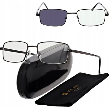 Brýle na čtení Fotochromatické brýle na čtení dioptrické OCELOVÉ FLEX černé +2.50