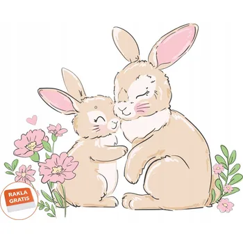 Samolepící dekorace Samolepky samolepka na stěnu dla dzieci králíčci zajíčci králíci