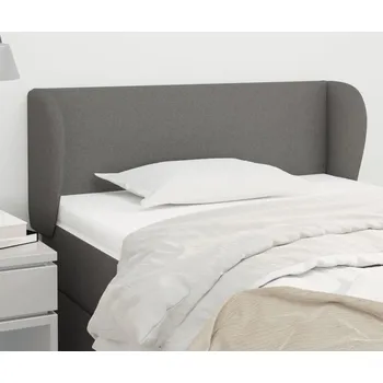 Čelo postele typu ušák tmavě šedé 93x23x78/88 cm textil - 8720287247111