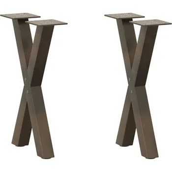 Konferenční stolek Nohy konferenčního stolku ve tvaru X, 2 ks, přírodní ocel, 28 x (42-43) cm, ocel - 8721158315519