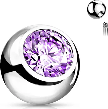 Piercing Šperky4U Náhradní kulička s kamínkem 1,2 x 4 mm - ND024TZ-1204