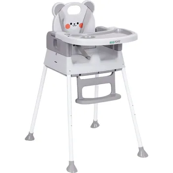 Jídelní židlička EcoToys HC523-GY Dětská jídelní židlička 3 v 1, šedá