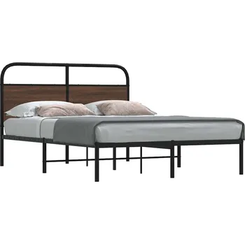 Postel Rám postele bez matrace 120x200 cm hnědý dub kompozitní dřevo - 8721158563996