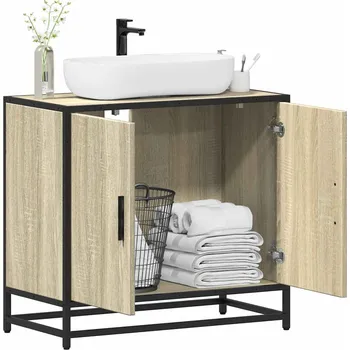 Koupelnový nábytek Koupelnová skříňka pod umyvadlo, dub sonoma, 65 x 33 x 60 cm, konstrukční dřevo - 8721102843242