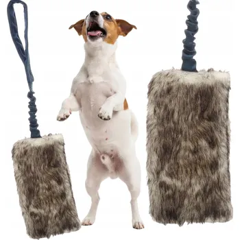 Hračka pro psa PŘETAHOVADLO PRO PSA štěně, hračka S TLUMIČEM s kožešinou, extra měkká