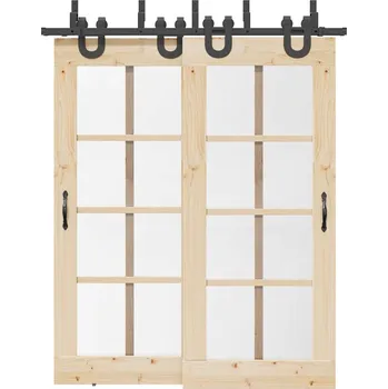 Nábytkové kování Sada příslušenství pro posuvné dveře 183 cm ocelová černá - 8721102857348