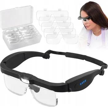 Lupa ZVĚTŠOVACÍ BRÝLE LUPA PRECIZNÍ S LED + 5X NAMONTOVANÉ