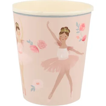 Jednorázové nádobí Meri Meri Papírové kelímky Ballet 256 ml - set 8 ks