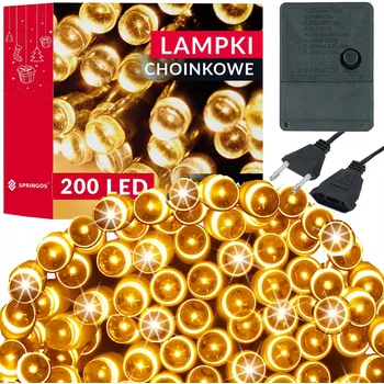 Vánoční dekorace Vánoční osvětlení na stromeček Springos venkovní 15,5 m 101 - 200 světýlek