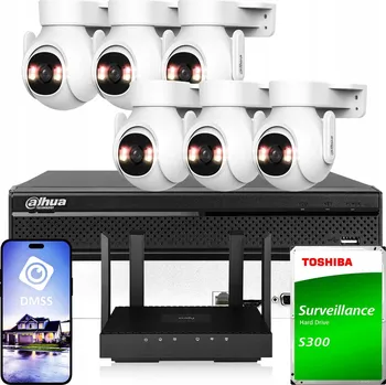 Bezpečnostní kamera Sada pro WiFi monitoring 6x WiFi kamera P5B-PV 5Mpx IR 30m Dahua