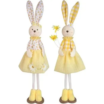 Velikonoční dekorace Zajíček na postavení 55 cm, žlutý