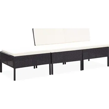 Zahradní pohovka 3dílná zahradní sedací souprava s poduškami polyratan černá - 8719883832562