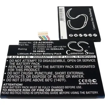 Baterie k tabletu Baterie Cameron Sino CS-ACW500SL, Li-Polymer, 3250