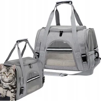 přepravka pro zvíře Transporter pro psa DAZAPETS šedá L 25 cm x 28 cm 43 cm
