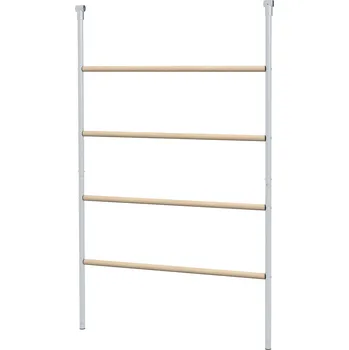 kurník PAWHUT Hřadovací žebřík pro slepice 4 patra kov přírodní dřevo