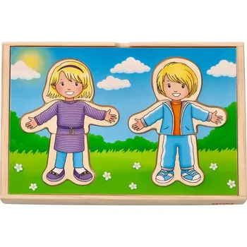 Puzzle Goki oblékání Šatní skříň holka a kluk 36 dílků