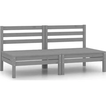 Zahradní pohovka Zahradní středové pohovky 2 ks šedé masivní borové dřevo - 8720286659038