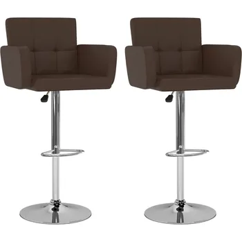 Barová židle Barové stoličky 2 ks hnědé umělá kůže - 8720286081167