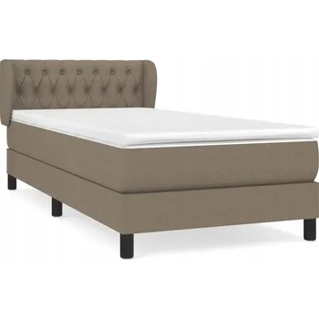 Postel Kontinentální postel s matrací 90x200 cm, taupe, nastavitelné čelo