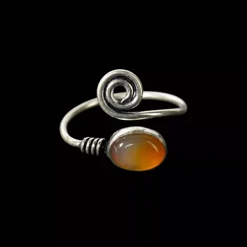 Prsten Etno prsten z německého stříbra s kamínkem Najiib Karneol, Sittar.cz