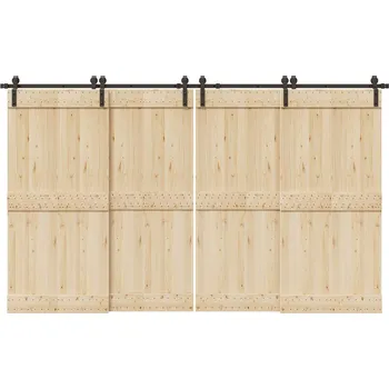 Dveřní kování Sada příslušenství pro posuvné dveře 366 cm ocelová černá - 8721102857966