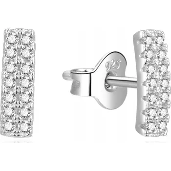 Náušnice Beneto Stříbrné lesklé náušnice se zirkony AGUP2314L