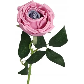 umělá květina JEDNA SATÉNOVÁ RŮŽE JAKO ŽIVÁ VELKÁ 50CM UMĚLÉ KVĚTY PREMIUM