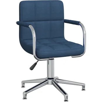 Jídelní židle Otočná jídelní židle modrá textil - 8720286745946