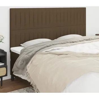 Čelo postele 4 ks tmavě hnědé 100x5x78/88 cm textil - 8720287244592