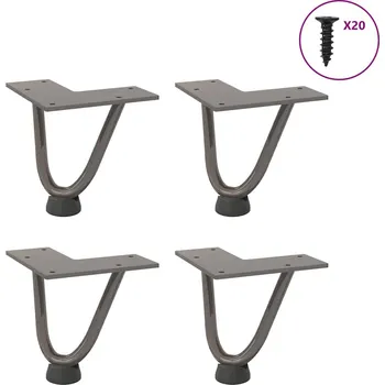 Konferenční stolek Nohy do vlasů pro konferenční stolek 4 ks přírodní ocel 10 cm masivní ocel - 8721102955761