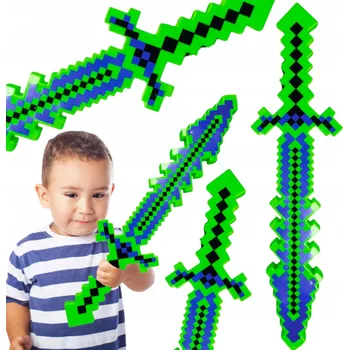 Dětská zbraň MEGA VELKÝ SVĚTELNÝ MEČ SVÍTÍCÍ MEGA DLOUHÝ PIXEL Z HRY MINECRAFT XL