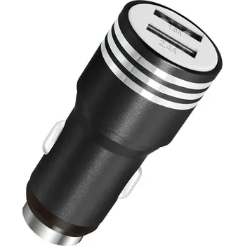 USB hub Zástrčka zapalovače s výstupem 2xUSB 1A+2,4A Rychlonabíječka