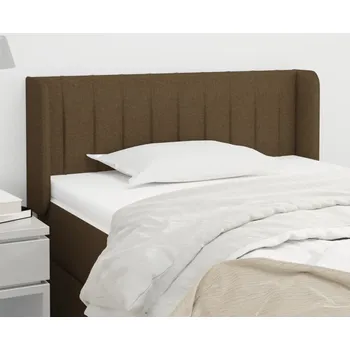 Čelo postele typu ušák tmavě hnědé 103x16x78/88 cm textil - 8720287268635