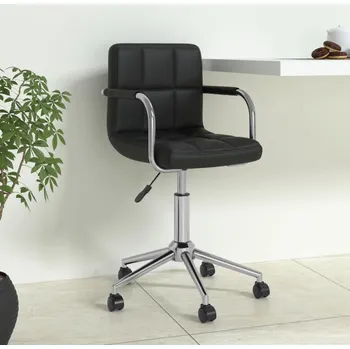 Otočná kancelářská židle černá umělá kůže - 8720286531921