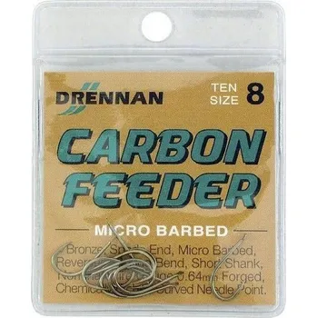Drennan Carbone Feeder Háčky na zem, plovákové háčky, protihroté, 10 ks
