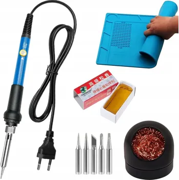 Páječka 2X PŘESNÁ ELEKTRICKÁ BAŇKOVÁ PÁJEČKA 60W TAVIDLO ČISTICÍ PODLOŽKA NA HROT