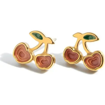 Náušnice ELENYS Cherry – pozlacené náušnice 18K žluté zlato pozlacené náušnice 18K žluté zlato