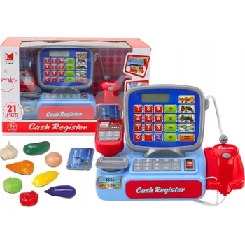 Hra na obchod POKLADNA PRO DĚTI HRAČKA ČTEČKA KÓDŮ KALKULAČKA ZVUKY