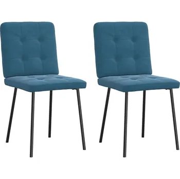 Jídelní židle Jídelní židle 2 ks modré samet - 8721158632234