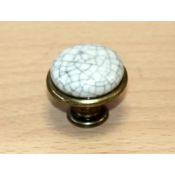 Nábytkové kování 11029 knopka 29mm staromosaz-porc./popraskaný