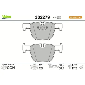 Brzdová destička Sada brzdových destiček, kotoučová brzda VALEO 302279