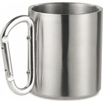 Ocelový hrnek s karabinou Wiking 0,22 l
