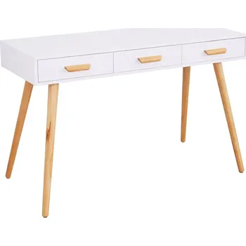 Psací stůl ModernHome WYJ-039 Psací, pracovní stůl se 3 šuplíky, 120 x 45 cm, bílý