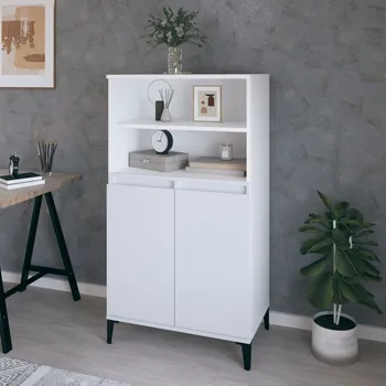 Příborník do zásuvky Skříň highboard bílá 60 x 36 x 110 cm kompozitní dřevo - 8720287225645