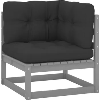 Zahradní pohovka Zahradní rohová pohovka antracitové podušky masivní borovice - 8720286355350