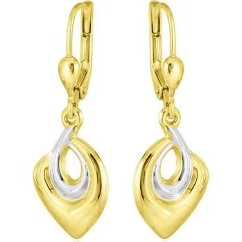 Náušnice Leru Elegantní zlaté visací náušnice bicolor